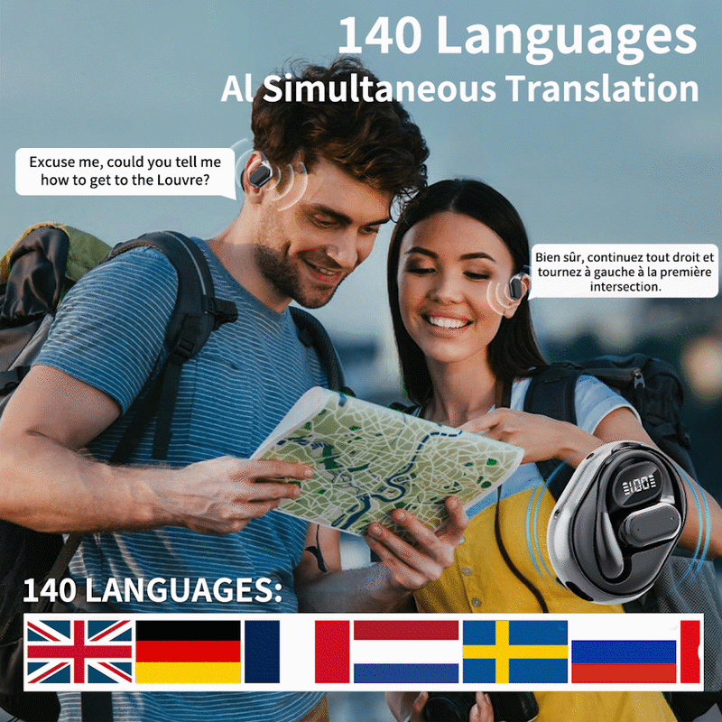 🏆#1 Bestseller ⏰49% Off -AI Translation Wireless OWS Bluetooth 5.4 Headphones (Compatible with iOS and Android) detail view